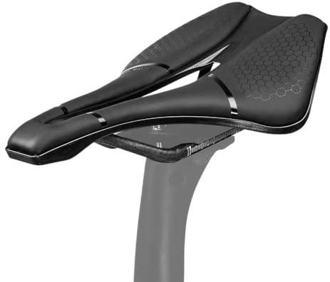 Sella Mtb Comoda,Sella Bici Comoda Sella for bici da corsa/MTB con binario in carbonio, sella for bicicletta naso corto e cava, 245x139 mm