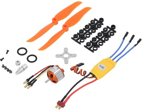 WALFRONT RC Motor ESC Propeller Kit 2200KV Flugzeug, Quadcopter Flugzeuge Bürstenlos F450 550 Segelflugzeuge Quadrocopter Hubschrauber 30A Elektrischer Geschwindigkeitsregler mit Bananensteckern für