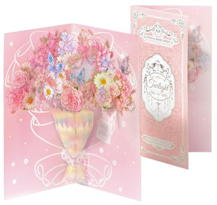 Biglietto Auguri Compleanno 3D Peonia, Biglietto Pop Up per Nonna, Moglie, Fidanzata, Biglietto Battesimo o Comunione, Biglietto di Buona Fortuna Grazie Guarigione