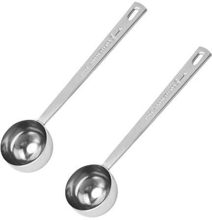 2 Pieces Stainless Steel Tablespoon Scoop 15 ml, Long Handle Coffee Measuring Spoon Set for Ground Coffee, Milk Powder, Loose Tea and Protein