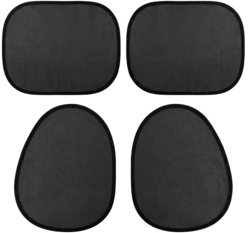 RAMGLYO Pare Soleil Voiture Bébé 2 Paires, Protege Soleil Voiture Maille Noire Respirante, Bloque UV & Chaleur, Vitre Latérale Arrière, Pliable, Fixation Ventouses, Confort Enfant & Trajets Été