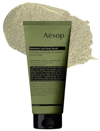 Aesop Geranium Leaf Body Scrub | Exfoliating Body Polish with Bamboo & Pumice | Smoothing, Cleansing Scrub for Dry, Rough Skin | Fresh Citrus, Green Aroma | 6.2 oz