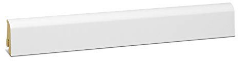 KGM Sockelleiste Neuburger Profil – Weiß folierte MDF Fußbodenleiste – Maße: 2400 x 16 x 40 mm – 1 Stück