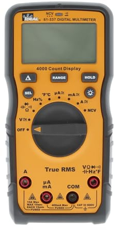 Ideal Electrical 61-337 600V Auto Range Multimeter w/NCVT and Temp
