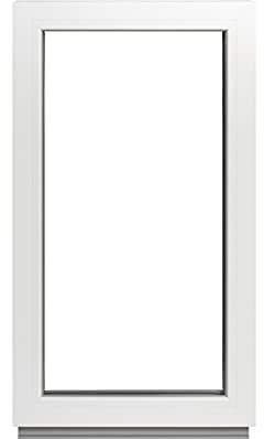 Finestra in plastica per finestre in vetro fisso, larghezza x altezza: 85 x 120 cm, con doppi vetri, per casette da giardino, garage, finestre in plastica di alta qualità, 850 x 1200 mm