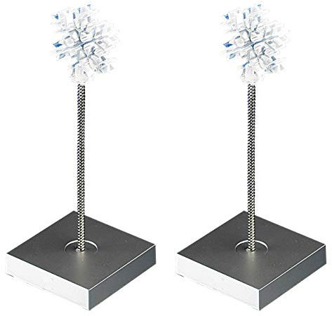 Lunartec Dekoleuchte kabellos: 2er-Set LED-Dekoleuchten Eiskristall, weiße LED, batteriebetrieben (Dekoration, Winter-Deko, Weihnachtsbeleuchtung)