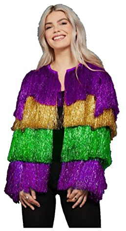 Smiffys Damen Smiffys Fever Tinsel Mardi Gras Jacket Smiffys Fever Lametta Mardi Gras Jacke (1er Pack)