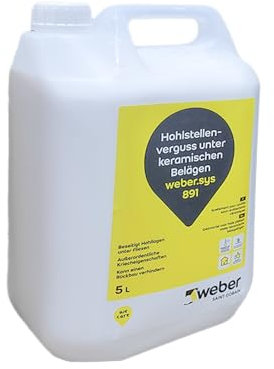 weber.sys 891 - sellado de cavidades - 5 L | Mortero de inyección, rejuntado de hormigón, relleno de cavidades bajo pavimentos cerámicos | listo para usar