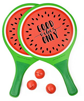 Legami - Strandracketar, 2 racketar och 3 bollar, Beachrackets, ergonomiskt grepp, inklusive fodral, för vuxna och barn, 23 x 38 cm
