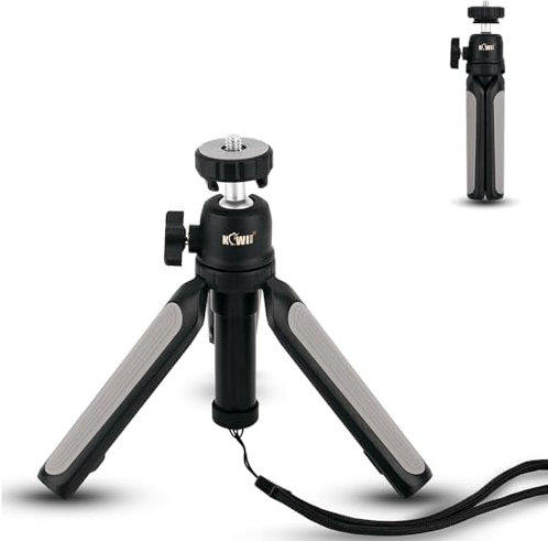 KIWIFOTOS 2IN1 Telescopic Handgrip & Mini Tripod Stand, Camera Hand Grip Stabilizers Handheld Monopod Selfie Stick for Canon Nikon Sony Compact Cameras, DSLR, Gopro, Osmo Action Sports Cameras