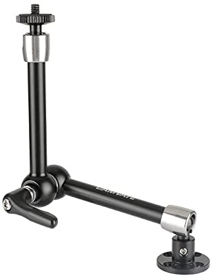 CAMVATE Braccio magico da 11 con testa sferica da 1/4 e chiusura centrale rinforzata + supporto da parete rotondo