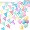 Orifinter 45.9ft Pastel Bunting, Easter Decorations, 46pcs Bunting Banner, Pastel Easter Bunting Decorations, Pastel Cotton Fabric Bunting for Baby Shower, Birthday