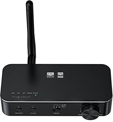 RSGK Transmisor Receptor De Audio Bluetooth, Audio HiFi Bluetooth EA9038Q2M Amplificador Decodificador USB DAC XMQS PC Transmisor De TV Receptor AptX HD/LDAC/DSD256