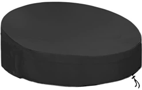 BUJUYUXU Sonneninsel Abdeckung, Sonneninsel Schutzhülle für den Außenbereich, Wasserdicht, UV und wetterbeständig 420D Oxford-Stoff-Schwarz (Ø190-90 * 50cm)