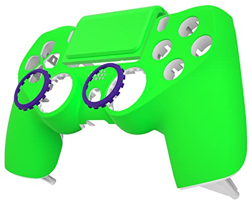 eXtremeRate Cover Custodia Touchpad Compatibile con ps4 PRO Slim Controller,Ghost Copertura Frontale Case Scocca Touchpad Compatibile con ps4 Joystick JDM-040/050/055-Verde Fluorescente