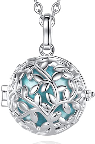 AEONSLOVE Collar Llamador de Angeles Embarazada con Dulce Melodía Colgante Árbol de la Vida para Futuras Madres Regalo Original para Mujer Embarazada, 2 Cadenas