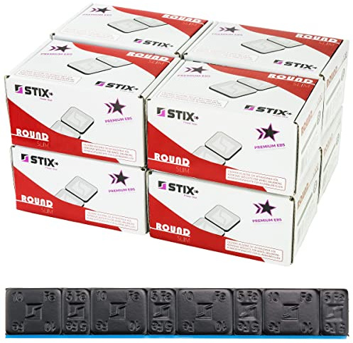 Stix självhäftande vikter rounded slim balanseringsvikter 6400 stycken 5 g + 10 g 800 remsor à 60 g svart pulverlackerad galvaniserad 3,5 mm för aluminiumfälgar 48 kg