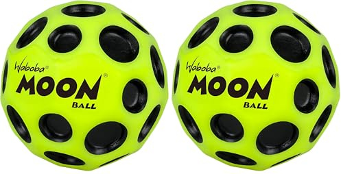 Waboba Moon Ball – am Höchsten Springender Gummiball – Patentiertes Original-Design – Ballkrater Erzeugen beim Aufprall EIN knallendes Geräusch – Leicht Greifbar – Flummies für Kinder
