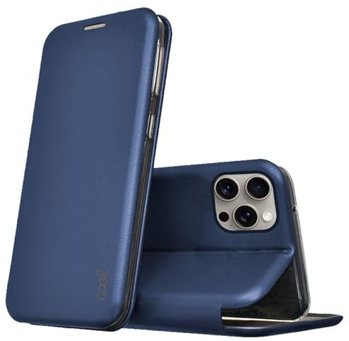 Custodia Cool Flip Cover per iPhone 15 Pro MAX Elegance ecopelle marina