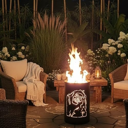 TiKo-Design® Feuertonne Feuerkorb mit Bob Marley Motiv