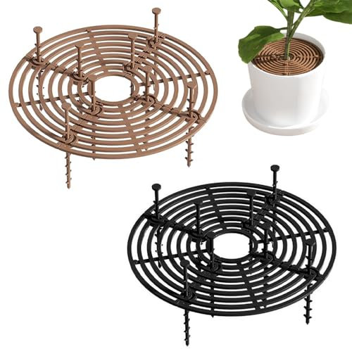 YZDZSW Cubremacetas, Cubierta para maceta, 2 rejillas protectoras para macetas, 30 cm, para niños y mascotas, color negro y marrón