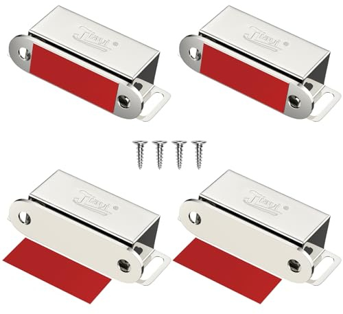 Jiayi 4 Stück Magnetschnäpper Tür Magnete für Schranktüren Magnet Verschluss Schrank Magnete Türmagnete für Möbel Edelstahl Schubladen Magnet Türschließer Möbelmagnete Türmagnet Selbstklebend