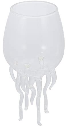 OUNONA Jellyfish Cocktail Glass for Home Creative Drinking Cup Glass Cup for Party Wine Shape Storage