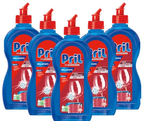 Pril Brillantante per Lavastoviglie - 5 Confezioni da 500 ml, Liquido