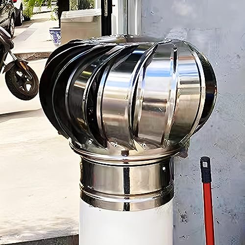 Comignolo Ventilatore da Tetto Elettrico Ventilatore a turbina Impermeabile per Tetto in Acciaio Inossidabile Coperchio di sfiato per asciugatrice Senza Alimentazione Uscita Aria Esterna (110 mm/4,3