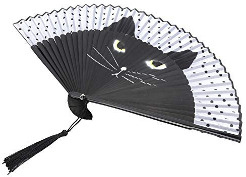 YDuupxe Fächer Im Japanischen Stil, Cartoon-Katze, Handfächer, Kühl Halten, Perfekte Geschenke, Bemalte Inkjet-Dekoration, Hochzeit, Kirchentanz