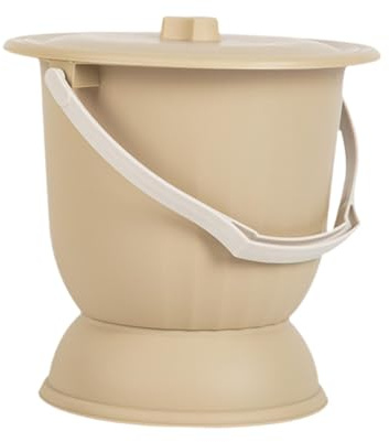 Harilla Pot de chambre, pot, urinoir de nuit, crachoir, urinoir avec couvercle, seau pour femme, homme, enfants, adultes, chambre intérieure, Jaune