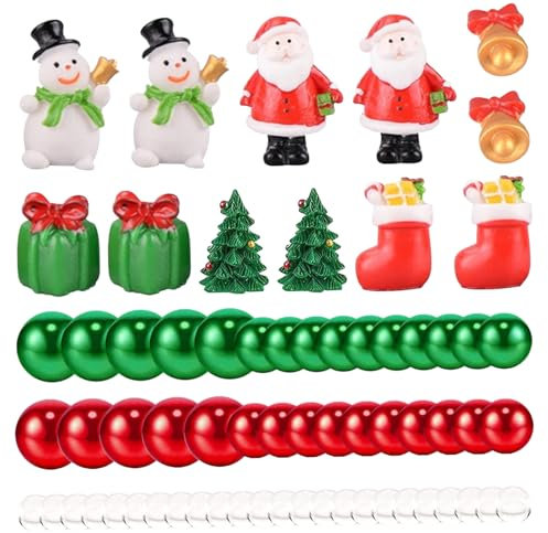 Weihnachts-Vasenfüller, 6042 Stück/Set, schwimmende Kerzenperlen, Kunststoff-Wasserperlen für Vasen, Rot, Weiß, Grün, Vasenfüller für Tafelaufsätze, Heimtisch, Party-Dekoration, Wasserperlen für Vasen