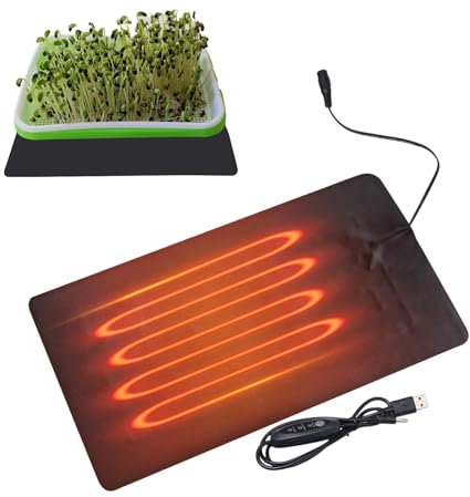 Seedling Heat Mat - Heated Propagator Plant Heating Pad, Thermostat Mat, Fermentation and Reptile | USB Warm Hydroponics Ideal for Germination, Indoor Gardening, Greenhouse, Home Propagation