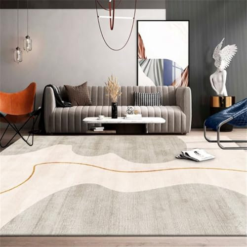 DJHWWD Salon Auslegware bettvorleger Schlafzimmer rutschfest Grauer Teppich im Flur und rechteckiger Schlafzimmer, leicht zu reinigen strapazierfähig babyzimmer Junge 50X80CM