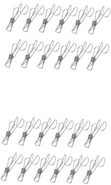 Mobestech 2 Ensembles De 25 Pièces Pince à Crochet Pinces à Linge pour Le Linge épingles Clips de draperie Clip de Tissu de Fil clé Pince à Linge Pinces à vêtements Acier Inoxydable Silver