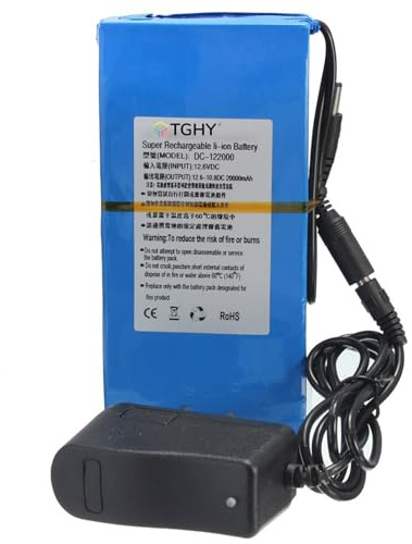 TGHY 12V DC 20000mAh Li-ion bärbart batteripaket 12 Volt litiumbatterier med laddare för LED-ljusramp/robotteknik/olika 12V-lampor reservbatteri