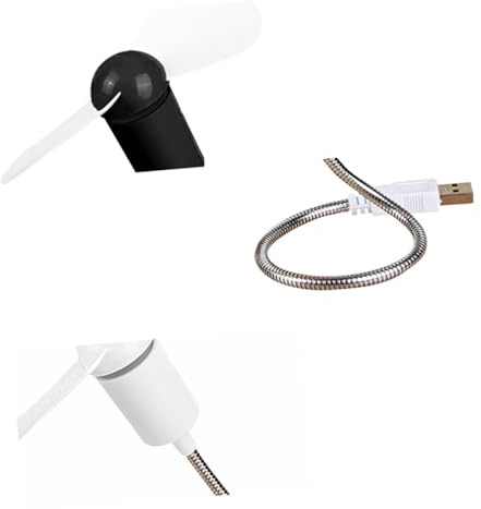MUELODSIC 4 Piezas Ventilador USB Flexible de Escritorio Mini y Silencioso con Tubo Pack de Unidades para Portátil y Ordenador Compatible con Power Bank y Enchufe Estándar