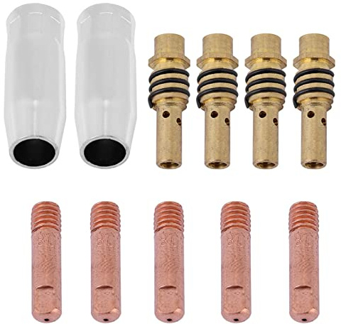 Garosa 11pcs MIG Welder Onserie Tocchi TIPS, Set di Accessori di Consumo con Materiale in Rame Placcato in Zinco, Adatto per la Pistola Torcia 15ak
