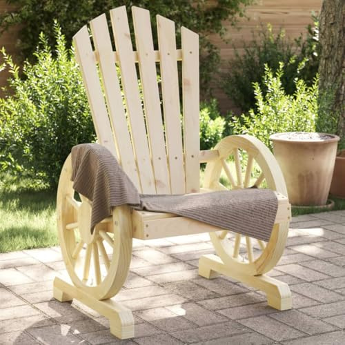 Hoopleep Adirondack-Gartenstühle 4 STK. Massivholz Tanne, Bequeme Outdoor Holzstühle für Terrasse, Balkon und Garten, 63x62x99 cm Set