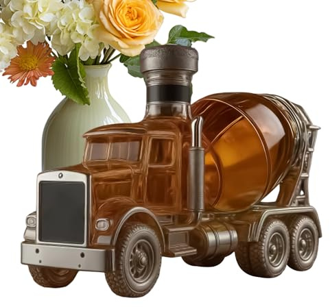 lisutupode Decantador para licor, diseño de camión hormigonera con capacidad de 300 ml – Botella para vodka, para brandy, fiestas, reuniones familiares, bodas, cumpleaños, regalo