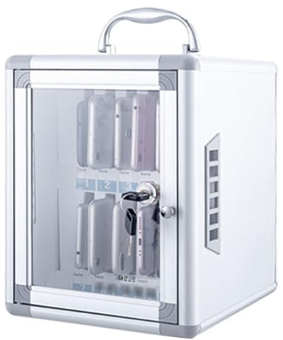 Mobile Phone Locker with Ventilation Holes Wall-Mounted Storage Locker Key for School,Factory(12bits)