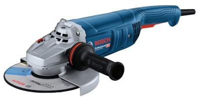 BOSCH GWS22-230J 9 Angle Grinder, 15-Amp Motor, 6,500 RPM for Heavy-Duty Grinding, Anti-Vibration Handle, Large Angle Grinder for Metalworking (Inc: Cutting Guard, Grinding Guard, and Handle)