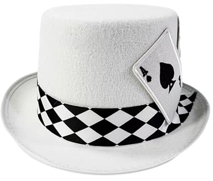 Magikerhatt - Mönster med Pokerkort,Originell Cylinderhatt | För Amatörunderhållare Lärare Cosplayers Halloween Scenshower Skolpjäser Och Tematiska