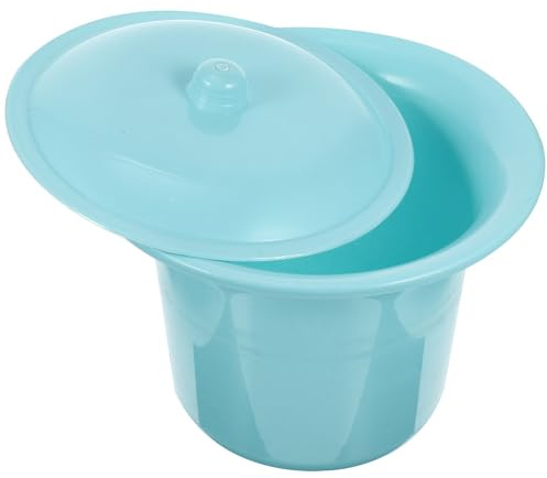 NUSITOU Urinoir Portable en Plastique Épais avec Couvercle, Pot de Chambre Multi-fonction Facile à Nettoyer pour Bébé et Garçon et Filles, Usage Familial Bleu