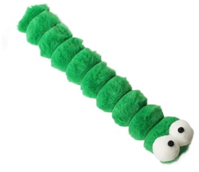 Himscev Jouet à mâcher en Peluche for Chat, 2 pièces, Coussin en Peluche, Chenille, Herbe-aux-Chats, Compagnon de Chaton, bâton Teaser, Jouet interactif for Chat(Green)