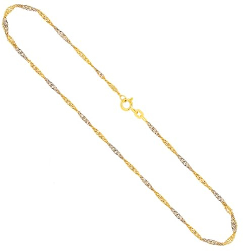 EDELIND Goldkette Damen Herren 585 Echtgold - Singapurkette - 14k Halskette mit Geschenkbox