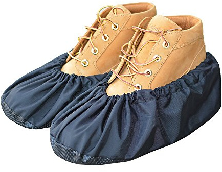 MyShoeCovers Premium Reusable Shoe and Boot Covers for Contractors - 1 Pair, Non-Slip, Black, XX Large