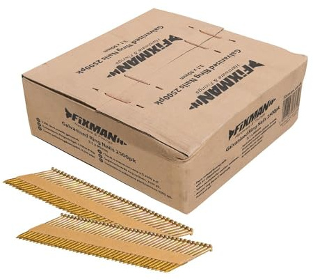 Fixman 413678 2 500 clous annelés galvanisés 3,1 x 90 mm