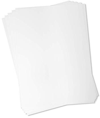 Rayher Schrumpffolie A4, weiß, Beutel 5 Stück, schrumpfende Plastikfolie zum Bedrucken, mit Schrumpffolie basteln, für Objekte mit 3D-Effekt, 69234102
