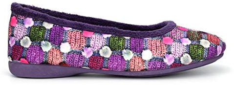 Sleepers Samira Chaussons ballerines avec semelle intérieure en mousse à mémoire de forme et semelle en caoutchouc Bleu